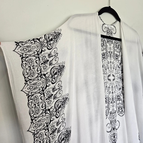 Moss Rose Beach Cover Up Swimsuit Kimono Boho Floral Print Resortwear One Size - Picture 6 of 12